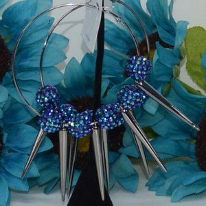 COPY - 3" Disco Balls Spikes Hoop Earrings